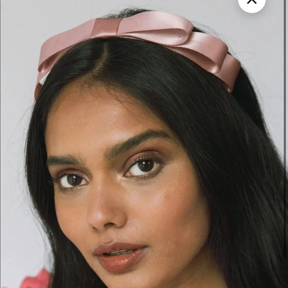 Jennifer Behr Braided Satin Headband in Blush Jennifer Behr Lori Headband In Blush - 30% Off | Editorialist main image 2